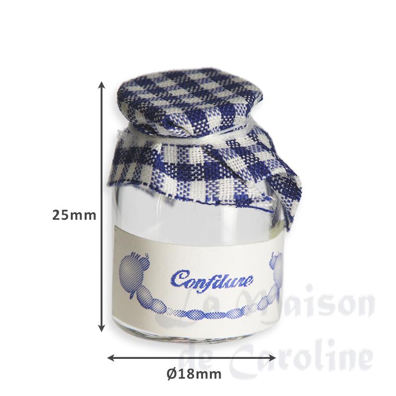 Bocal à confiture en verre vichy bleu miniature 1/12 photo 2
