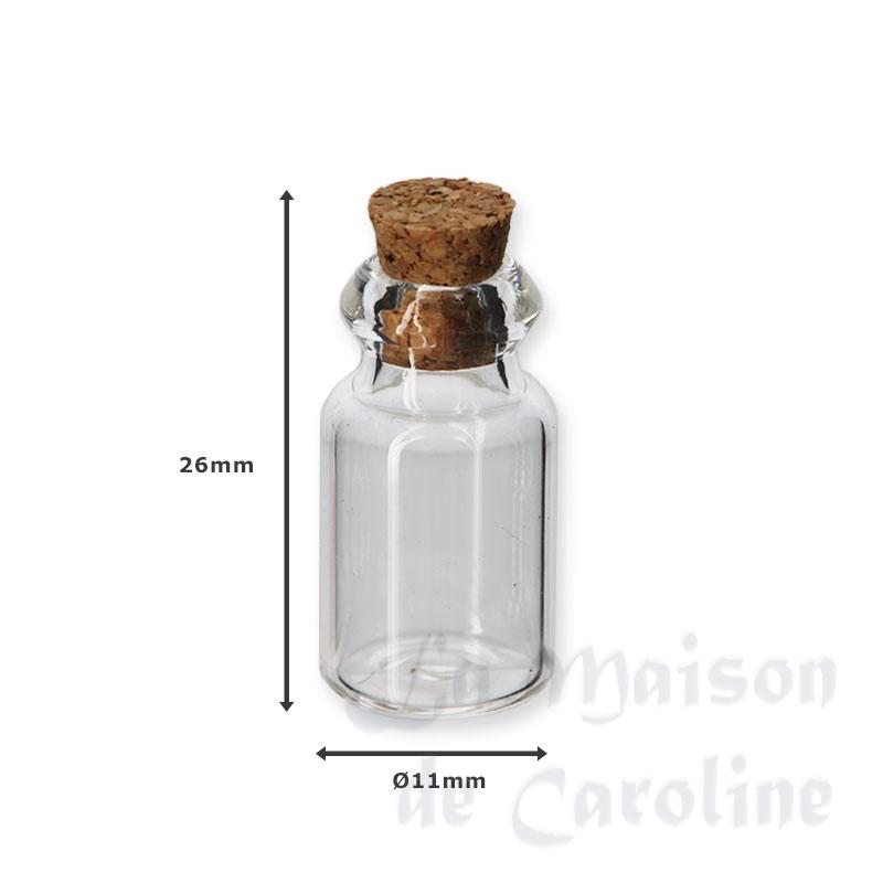 4 flacons verre avec bouchon liege Bilder 1