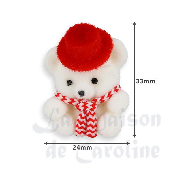 Ours blanc av.chapeau rouge miniature 1/12 photo 2