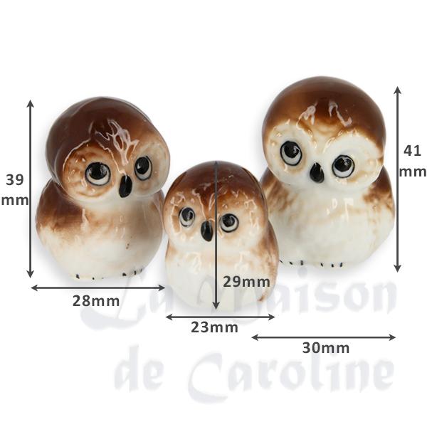 Famille Chouette 3 pcs miniature 1/12 photo 2