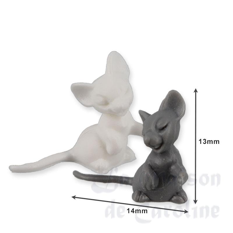 Lot de 2 souris blanche et grise Bilder 1