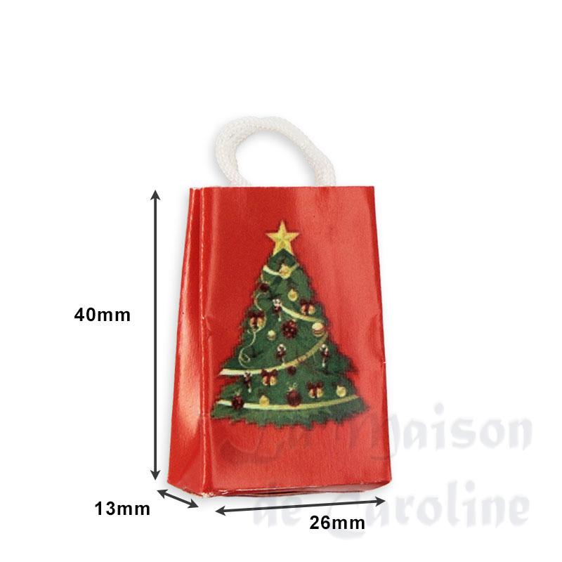 Sac cadeau rouge avec sapin de Noel Bilder 1
