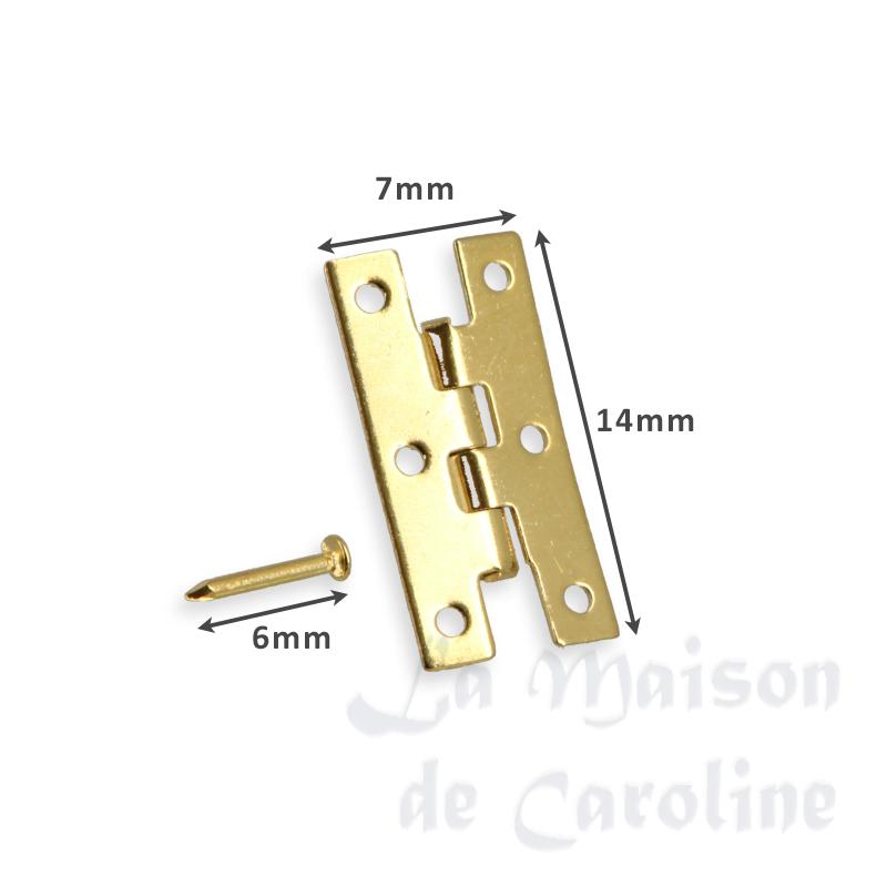4 Charnieres H 7x14mm pour maisons de poupées 1/12 photo 2 4 Charnieres H 7x14mm pour maisons de poupées 1/12 photo 2