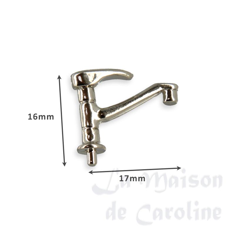 Robinet de cuisine argente pour maisons de poupées 1/12 photo 2 Robinet de cuisine argente pour maisons de poupées 1/12 photo 2