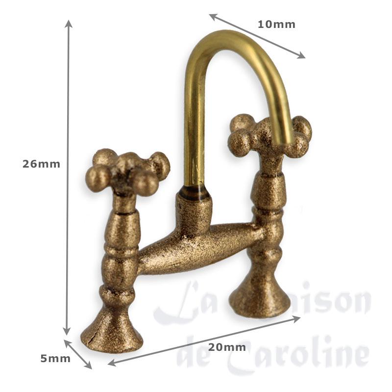 Double robinet de lavabo, patine Bilder 1