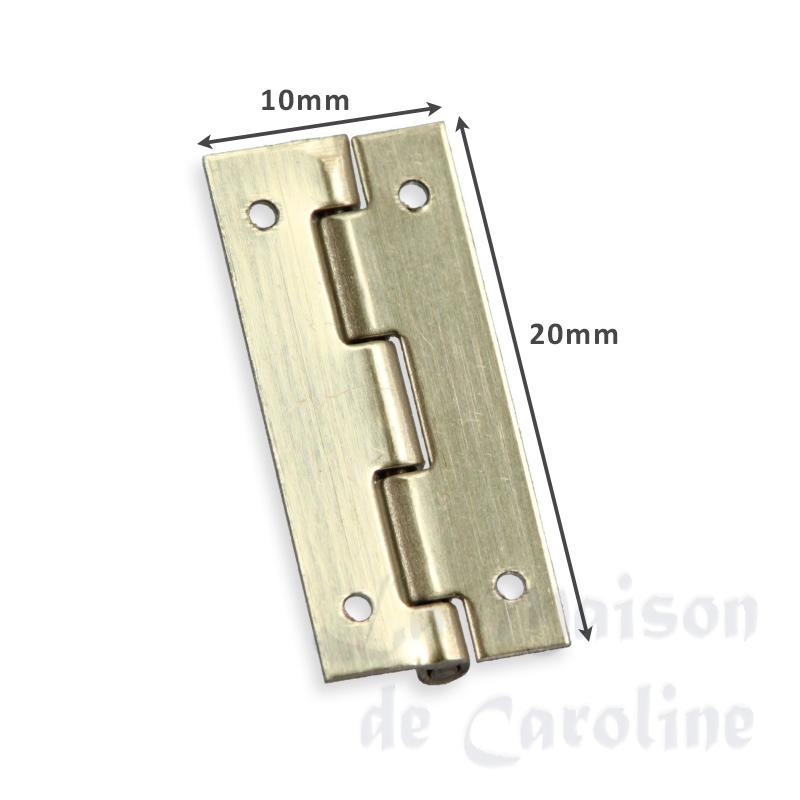 4 Charnieres 10x20mm laiton rectangulaires pour maisons de poupées 1/12 photo 2 4 Charnieres 10x20mm laiton rectangulaires pour maisons de poupées 1/12 photo 2