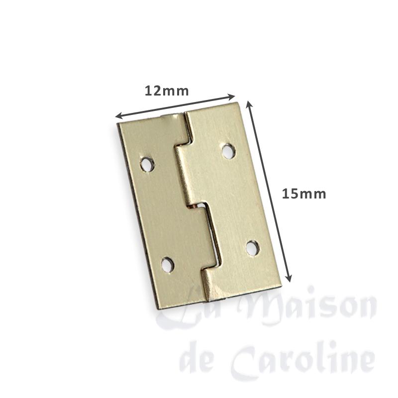 4 Charnieres laiton rectangulaires pour maisons de poupées 1/12 photo 2 4 Charnieres laiton rectangulaires pour maisons de poupées 1/12 photo 2