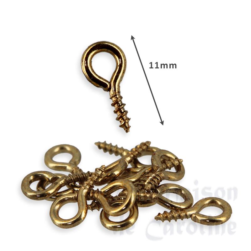 50 Crochets ronds a visser 1cm pour maisons de poupées 1/12 photo 2 50 Crochets ronds a visser 1cm pour maisons de poupées 1/12 photo 2