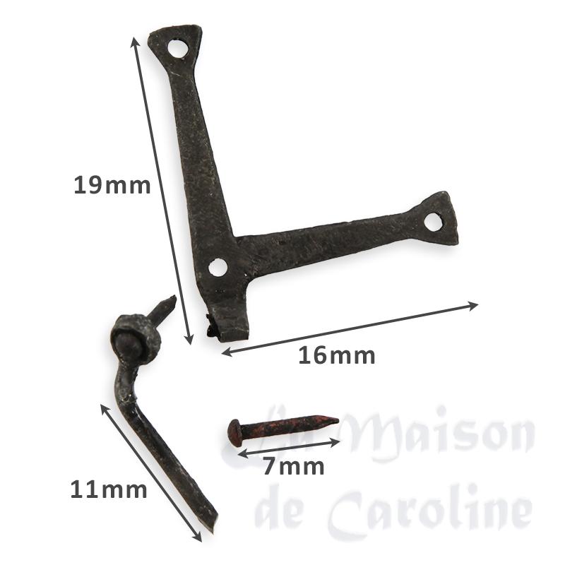 Paire de ferrures pour volets fer forge pour maisons de poupées 1/12 photo 2