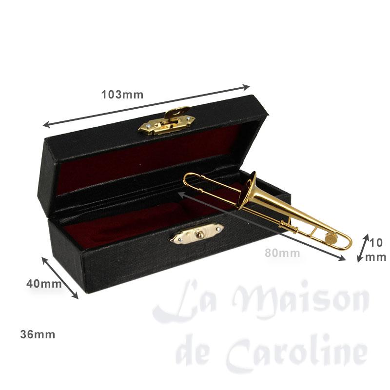 Trombone avec coffret noir miniature 1/12