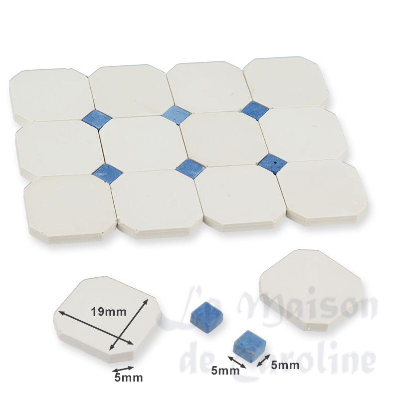 Carrelage blanc cabochons Bleu 19x19mm, 72pcs Bilder 1
