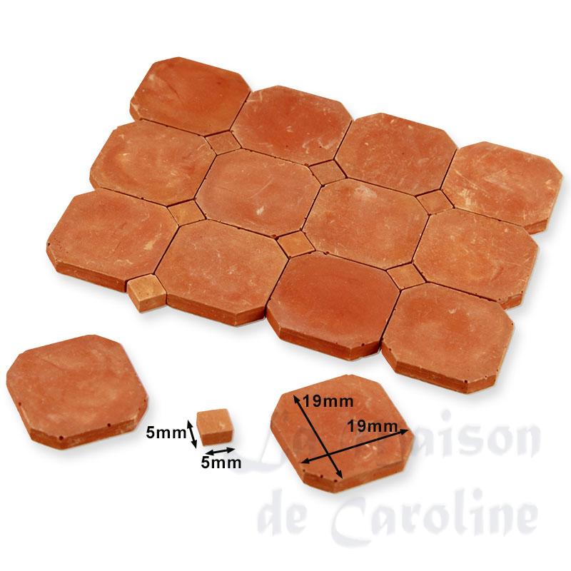 Carrelage cabochon Provence 19x19mm,50pcs pour maisons de poupées 1/12 photo 2