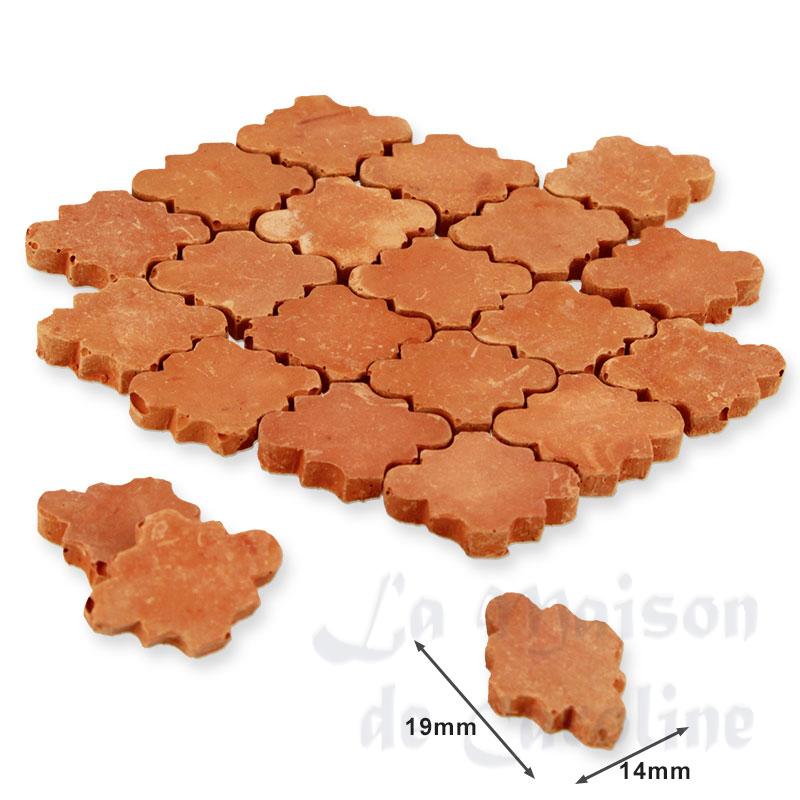 Tomette trefle Provence 14x19mm72 pcs pour maisons de poupées 1/12 photo 2