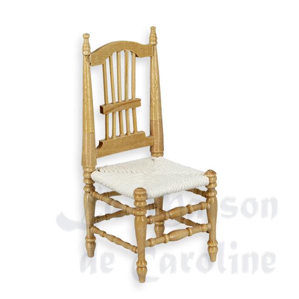 Chaise chene clair meuble miniature 1/12