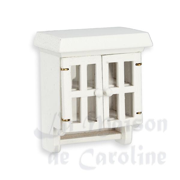Armoire à pharmacie salle de bain blanche meuble miniature 1/12 Armoire à pharmacie salle de bain blanche meuble miniature 1/12