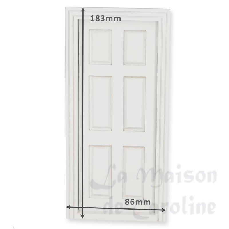 Porte 6 panneaux blanc pour maisons de poupées 1/12 photo 2