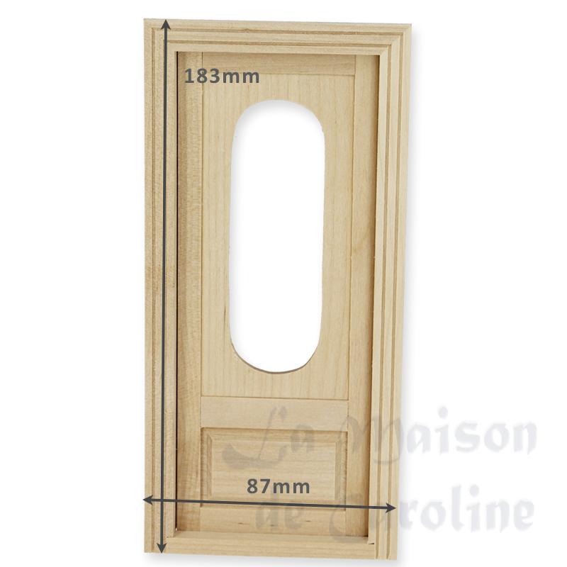 Porte fenêtre ovale non vernie pour maisons de poupées 1/12 photo 2