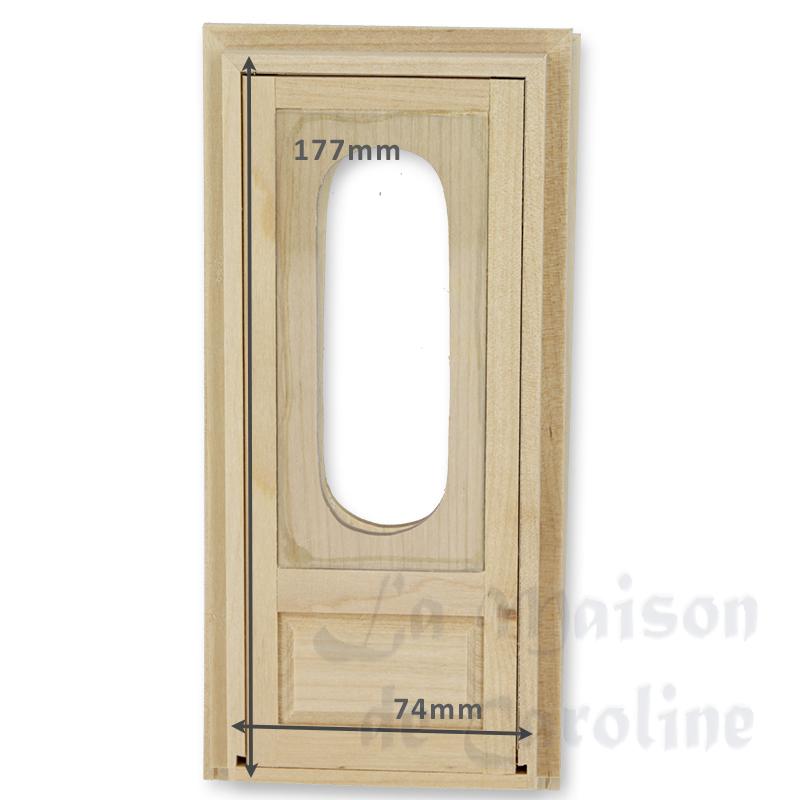 Porte fenêtre ovale non vernie pour maisons de poupées 1/12 photo 3