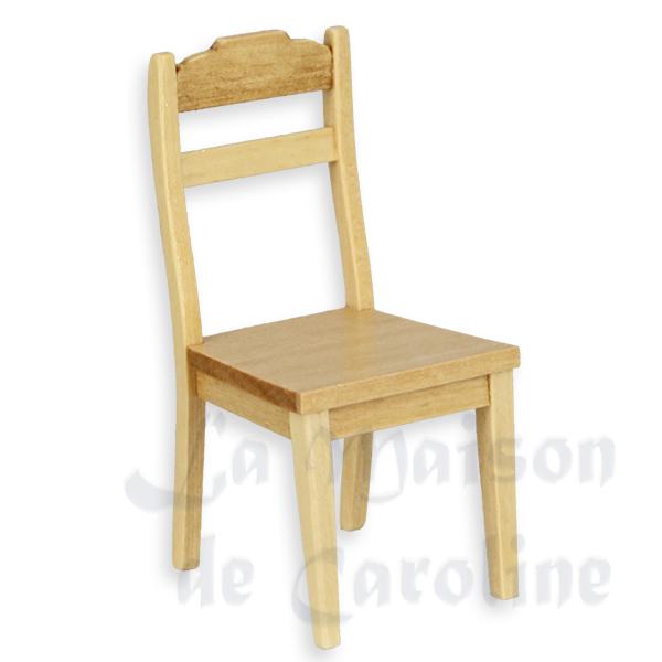 Chaise chene clair meuble miniature 1/12 Chaise chene clair meuble miniature 1/12