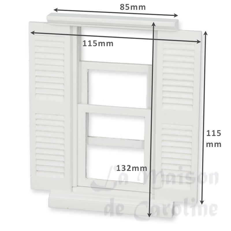 Fenêtre avec volets blanche pour maisons de poupées 1/12 photo 2 Fenêtre avec volets blanche pour maisons de poupées 1/12 photo 2