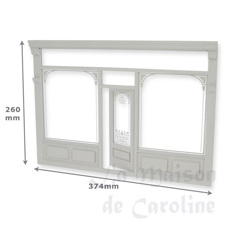 Façade de vitrine de magasin blanche pour maisons de poupées 1/12 Façade de vitrine de magasin blanche pour maisons de poupées 1/12