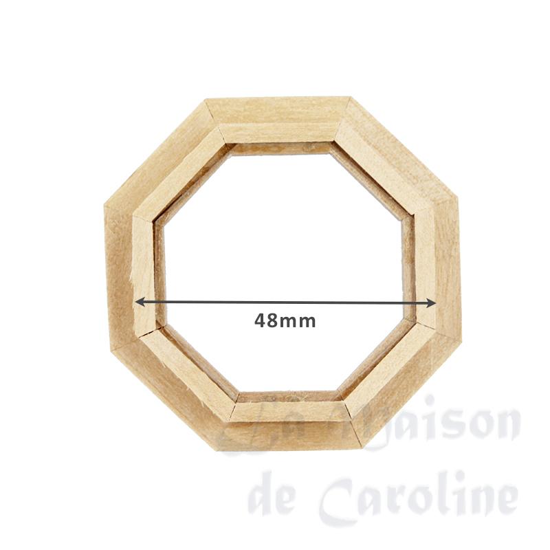 Fenêtre octogonale non vernie pour maisons de poupées 1/12 photo 3