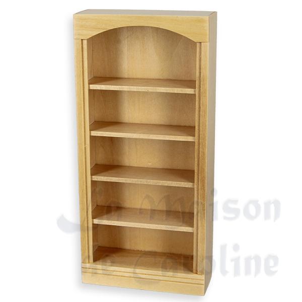 Bibliotheque simple chene clair meuble miniature 1/12