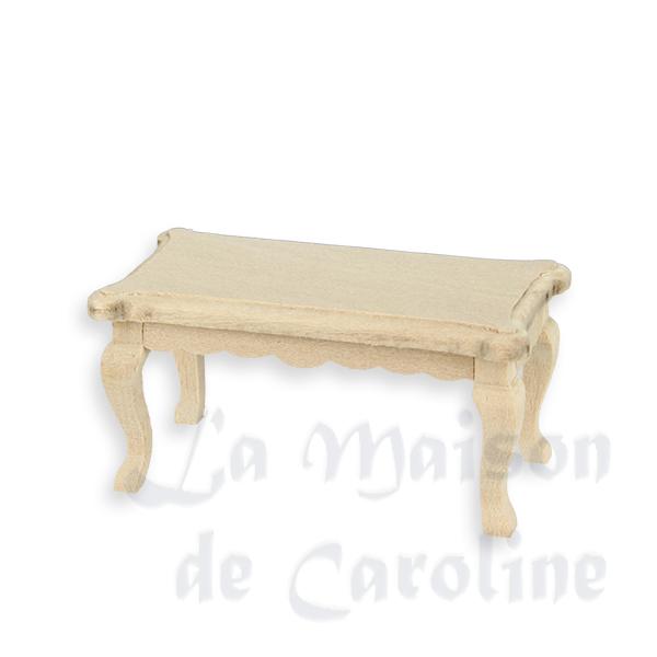 Table basse de salon non vernie meuble miniature 1/12 Table basse de salon non vernie meuble miniature 1/12