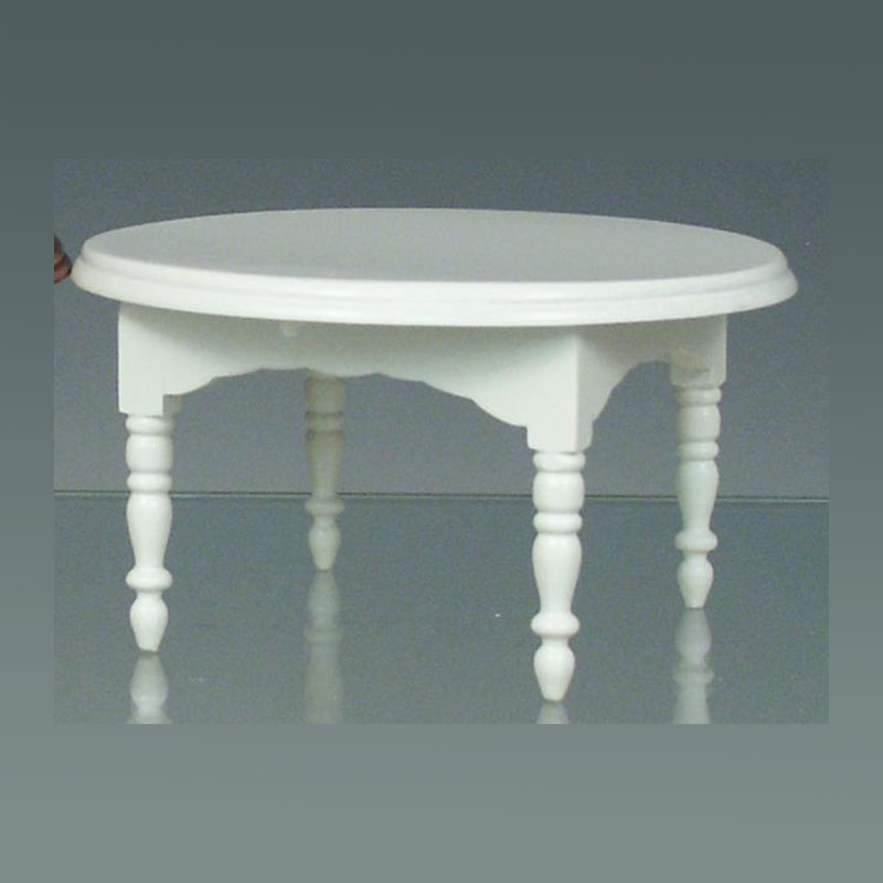 Table ronde blanche meuble miniature 1/12 Table ronde blanche meuble miniature 1/12
