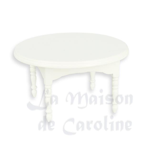 Table ronde blanche meuble miniature 1/12 Table ronde blanche meuble miniature 1/12