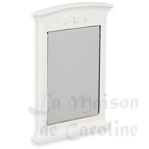 Miroir bois cintre blanc meuble miniature 1/12 Miroir bois cintre blanc meuble miniature 1/12