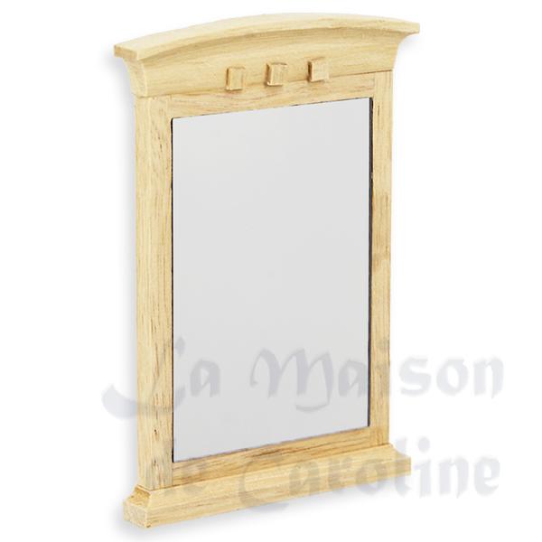 Miroir bois cintre non verni meuble miniature 1/12 Miroir bois cintre non verni meuble miniature 1/12