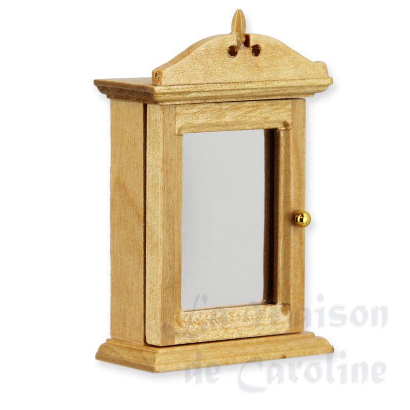 Armoire a pharmacie chene clair meuble miniature 1/12 Armoire a pharmacie chene clair meuble miniature 1/12