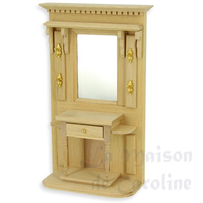 Garderobe non vernie meuble miniature 1/12
