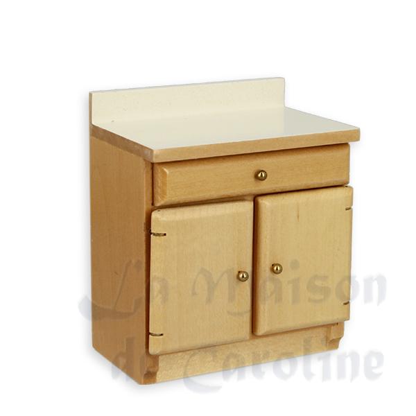 Element cuisine simple chene clair meuble miniature 1/12