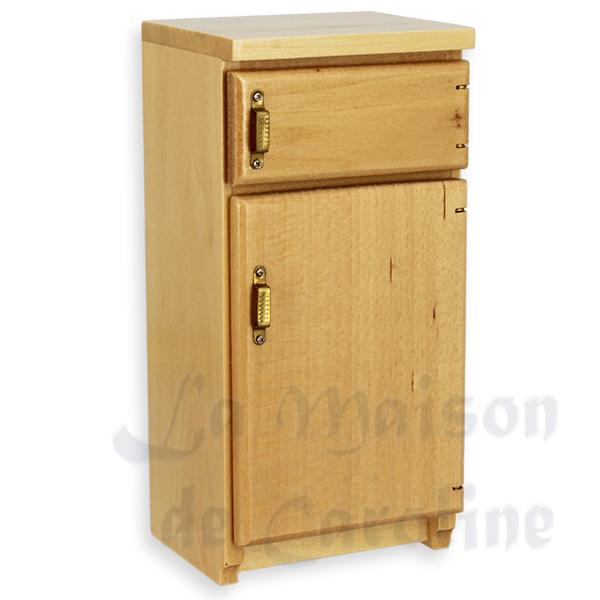 Element cuisine frigo chene clair meuble miniature 1/12 Element cuisine frigo chene clair meuble miniature 1/12