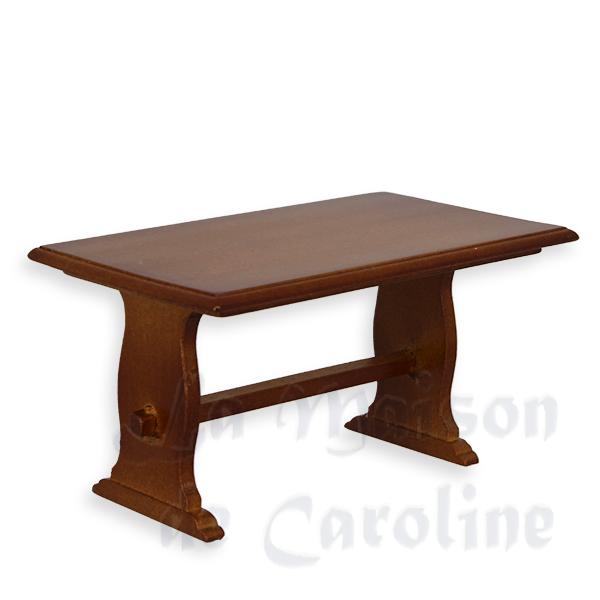 Table paysanne noyer meuble miniature 1/12