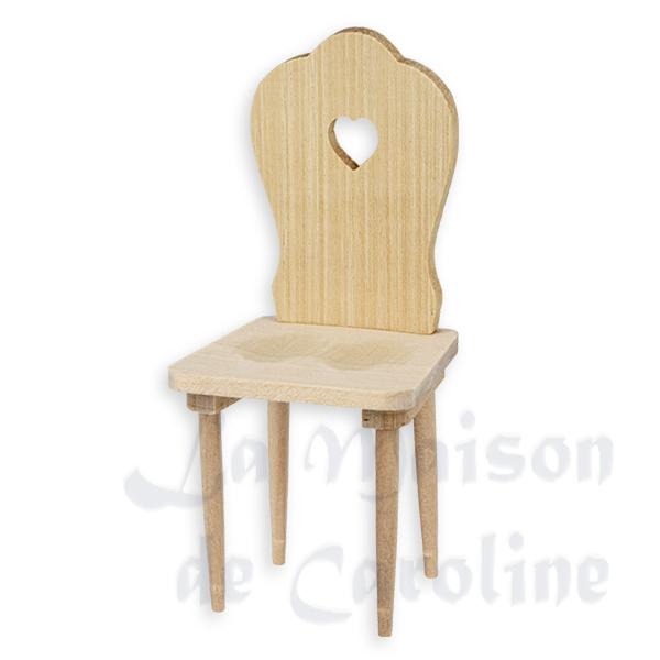 Chaise Paysanne non vernie meuble miniature 1/12 Chaise Paysanne non vernie meuble miniature 1/12