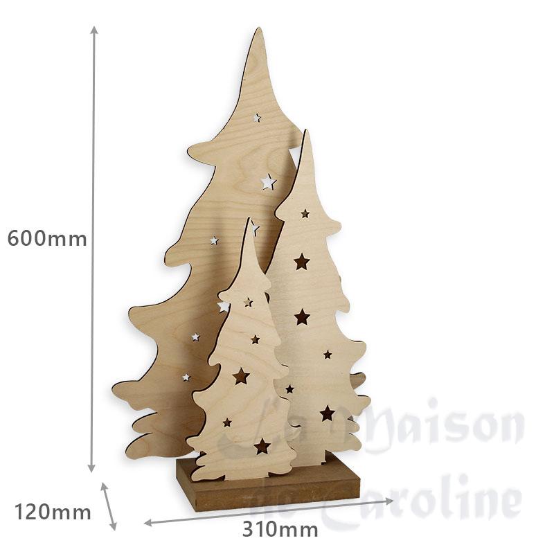 Sapin de Noël triple à poser en bois Bilder 1