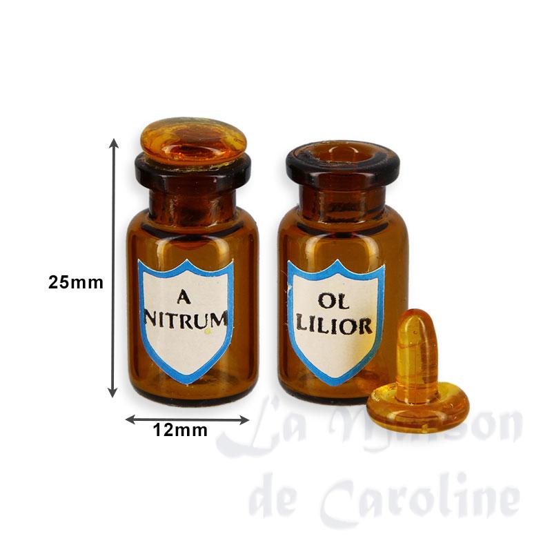 Bocal en verre brun avec bouchon diverses inscriptions 3 pcs Bilder 1