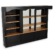 Vitrine de bar noir avec miroir meuble de collection Trianon 1/12