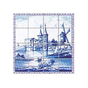 Fresque carrelage moulin pour maisons de poupées 1/12