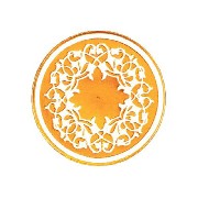 Rosace plafond 3D doree-blanc pour maisons de poupées 1/12