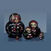 Véritables poupées russes (5 pcs) noir