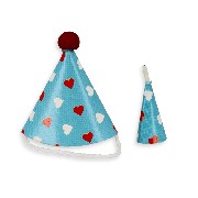 Chapeau et corne de carnaval bleu miniature 1/12