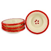 4 assiettes rouges et beiges miniature 1/12