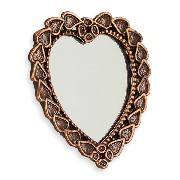 Miroir cuivre coeur miniature 1/12