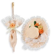 Chapeau avec ombrelle décorés miniature 1/12
