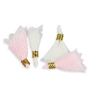 4  serviettes rose et blanche miniature 1/12