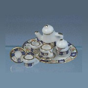 Service porcelaine coloré (8 pièces) miniature 1/12